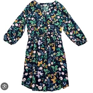 Floral Print Dress - Black